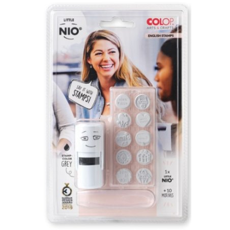 COLOP Kit tampon à motif "LITTLE NIO" anglais, blanc