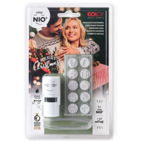 COLOP Kit tampon à motif "LITTLE NIO" Noël, gris