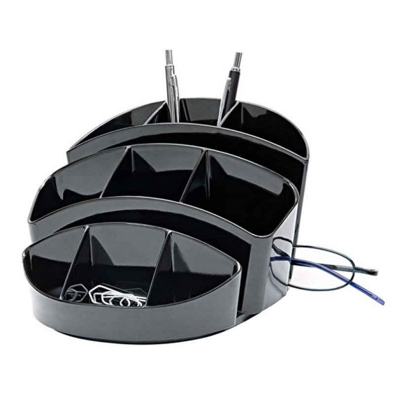 WEDO Pot multifonctions Rotondo, 11 compartiments, noir