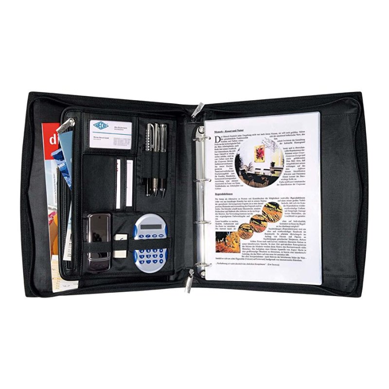 WEDO Porte-documents Elegance, A4, similicuir/nylon, noir