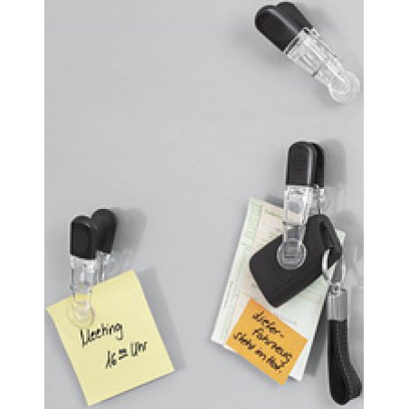 WEDO Aimants clip GLOSSY, kit de 4, noir / transparent