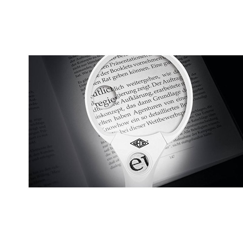 WEDO Loupe PROFI avec poignée et lumière LED, rond, blanc