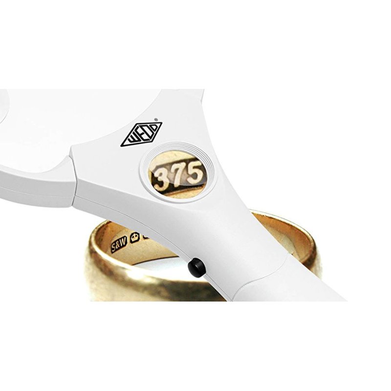 WEDO Loupe PROFI avec poignée et lumière LED, rond, blanc