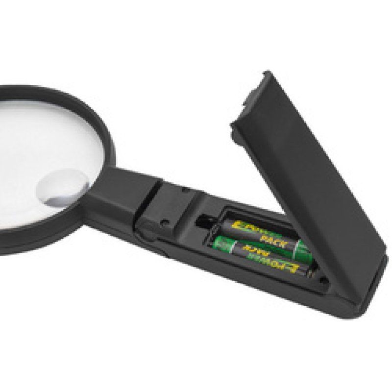 WEDO Loupe avec lumière LED et pied pliable, noir