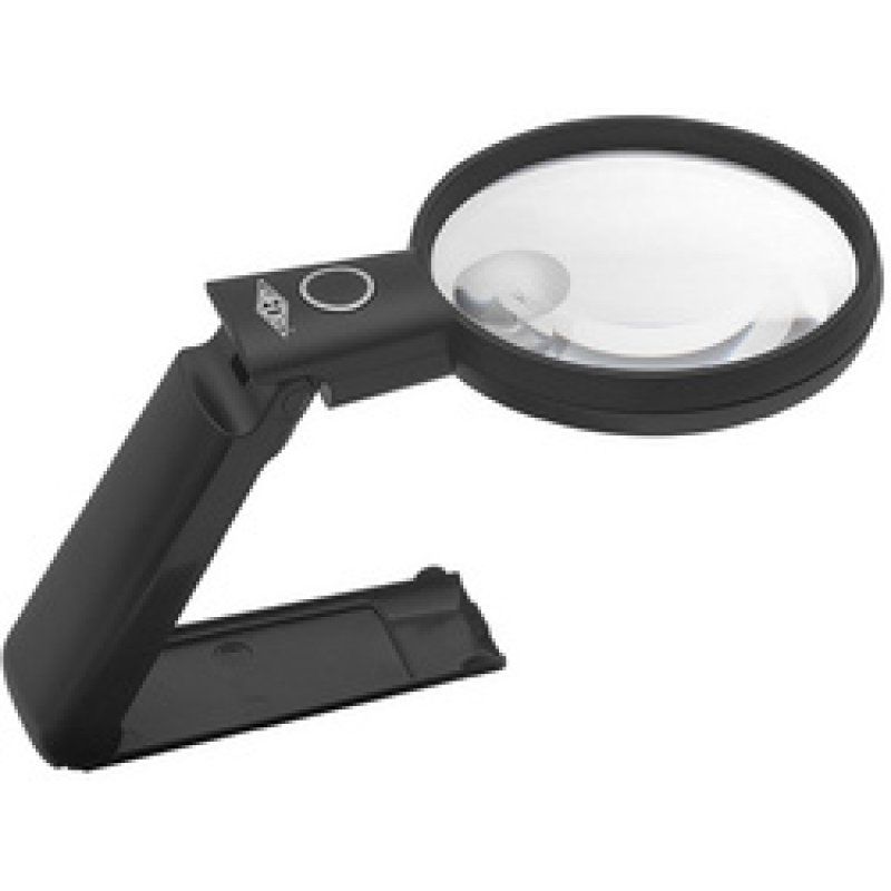 WEDO Loupe avec lumière LED et pied pliable, noir
