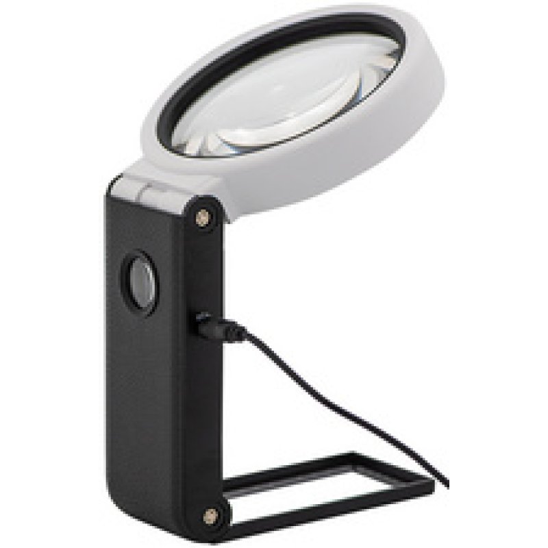 WEDO Loupe UV avec lumière LED et pied pliable, noir/blanc