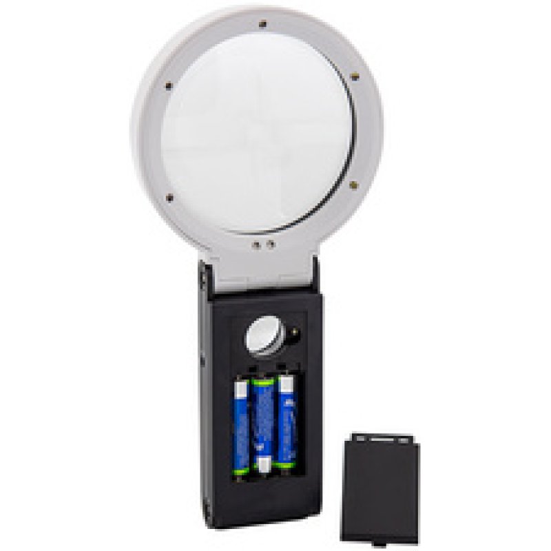 WEDO Loupe UV avec lumière LED et pied pliable, noir/blanc