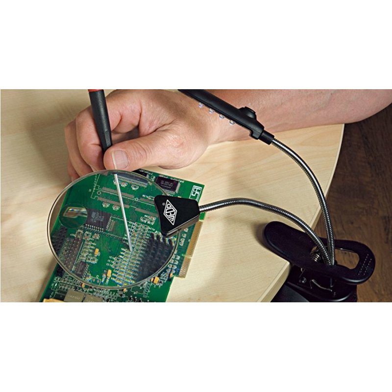 WEDO Loupe de table Pocket avec lumière LED, blanc/noir