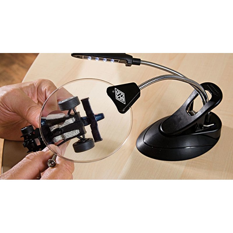 WEDO Loupe de table Pocket avec lumière LED, blanc/noir