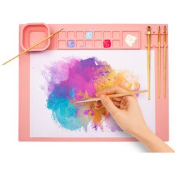 WEDO Tapis de peinture en silicone, bleu clair