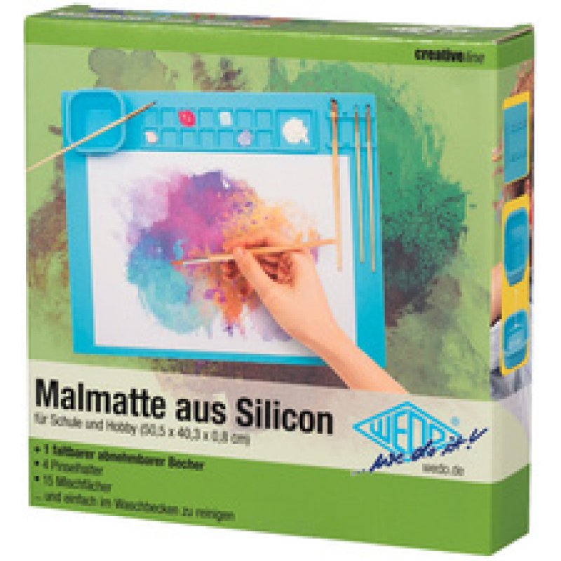 WEDO Tapis de peinture en silicone, bleu clair