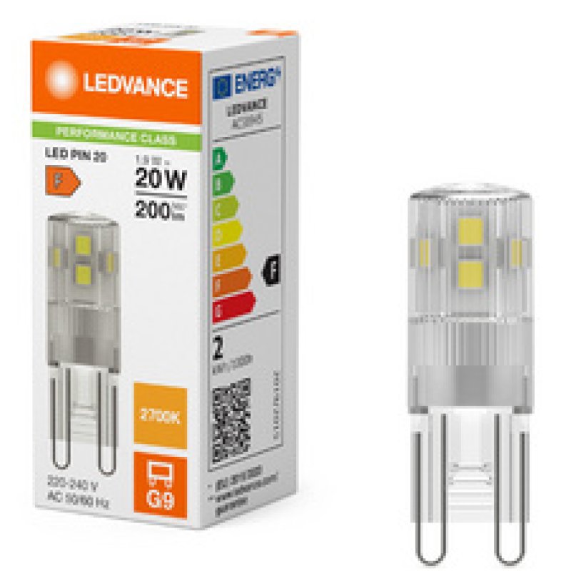 LEDVANCE Ampoule LED PIN 20, 1,9 Watt, G9 (827)