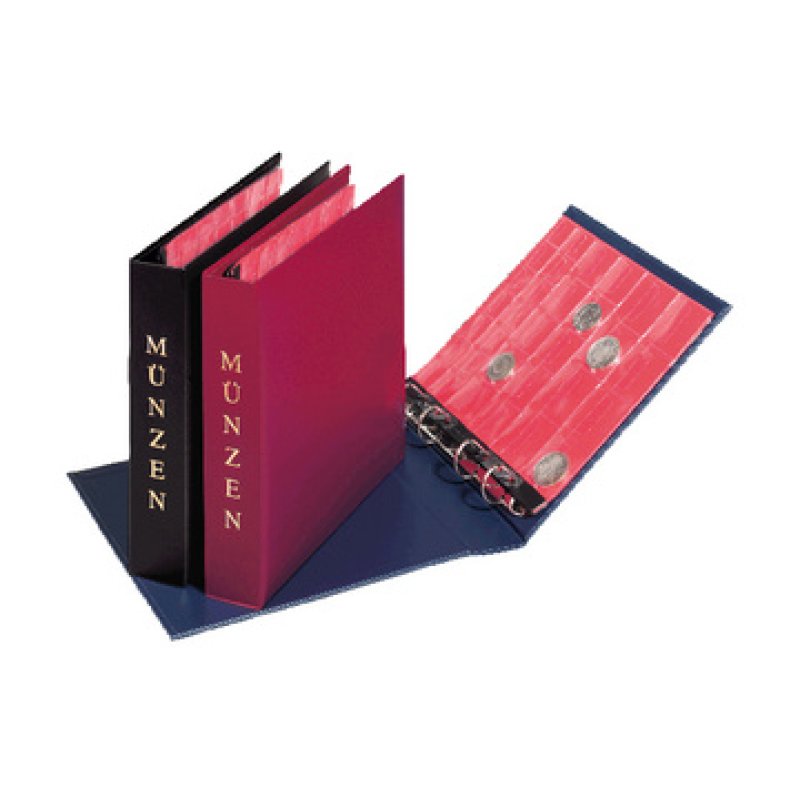 PAGNA Münzalbum, 4-Ring-Mechanik, blau