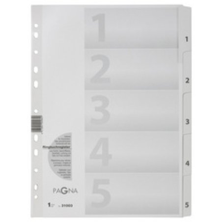 PAGNA Intercalaires, carton, chiffres 1 - 5, A4, 5 touches
