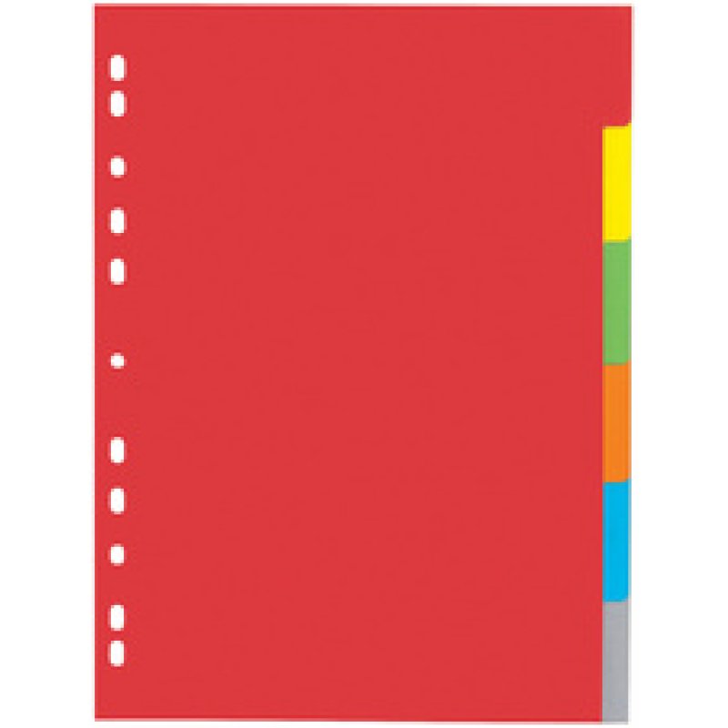 PAGNA Intercalaires en carton, A4, 6 touches, 6 couleurs