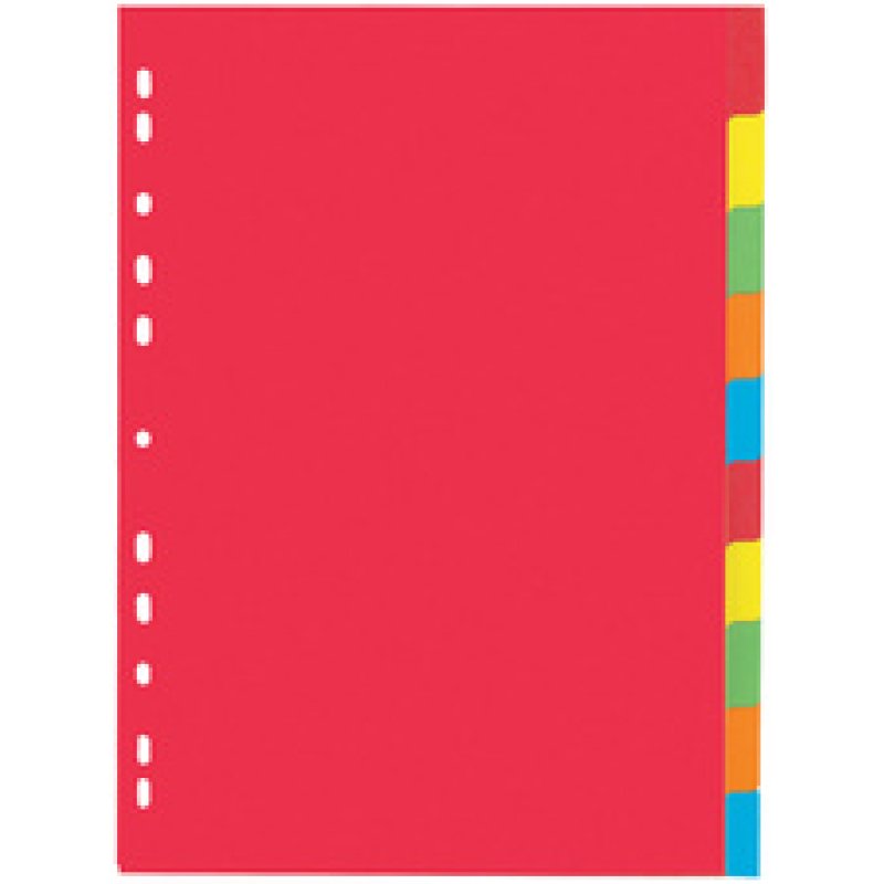 PAGNA Intercalaires en carton, A4, 6 touches, 6 couleurs