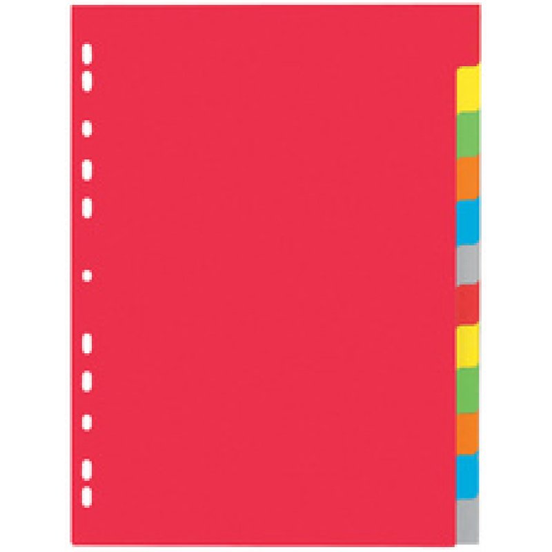 PAGNA Intercalaires en carton, A4, 10 touches, 5 couleurs