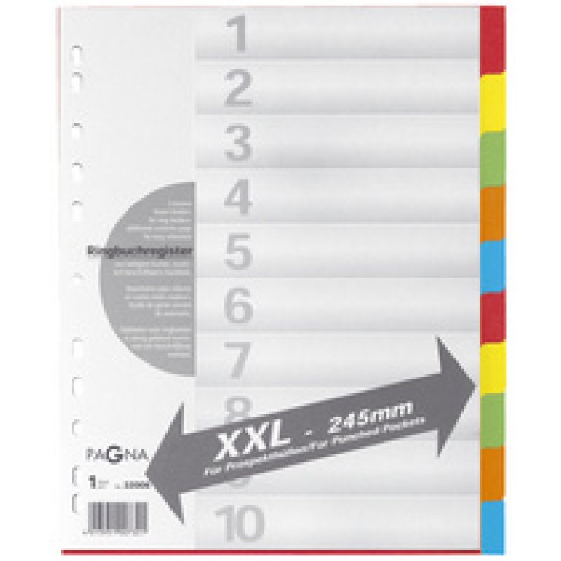 PAGNA Intercalaires en carton, A4, 12 touches, extra large