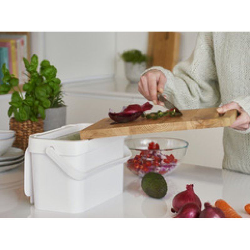 smartstore Poubelle bio "Collect Biowaste", 5 L, blanc