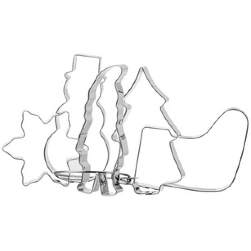 GastroMax Emporte-pièce Noël, set de 5, acier inoxydable