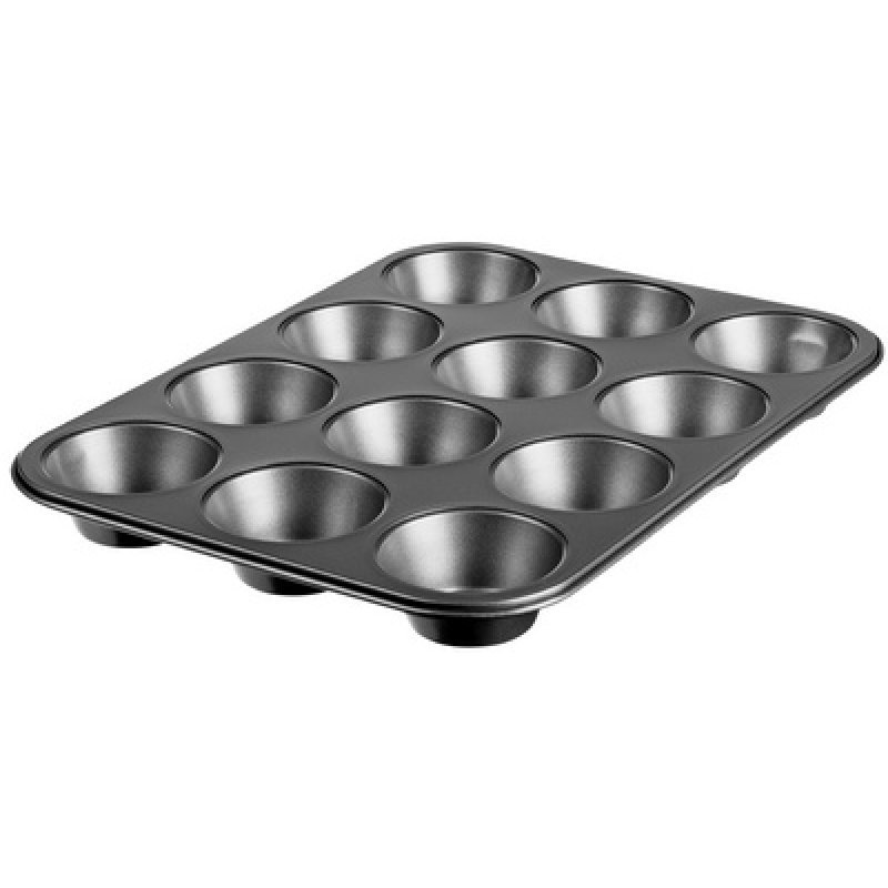 GastroMax Moule à muffins, en acier au carbone, 12 muffins
