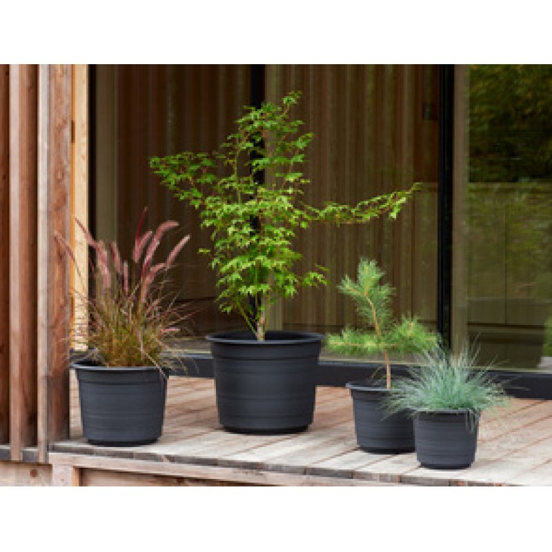 orthex Pot de fleurs EPOQUE, diamètre : 240 mm, noir