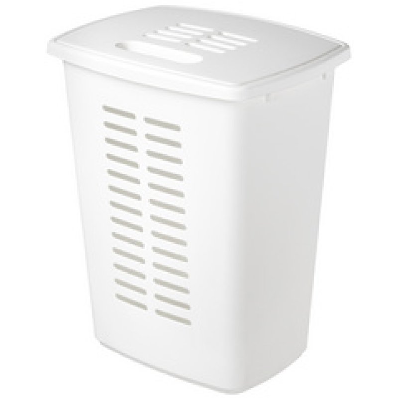 orthex Panier à linge avec couvercle, 60 litres, blanc