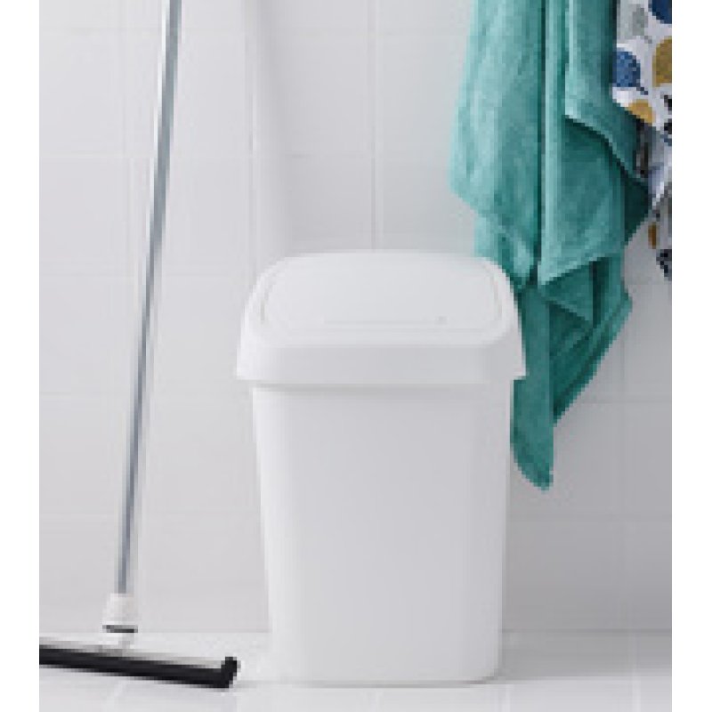 orthex Poubelle à couvercle basculant, 10 litres, blanc