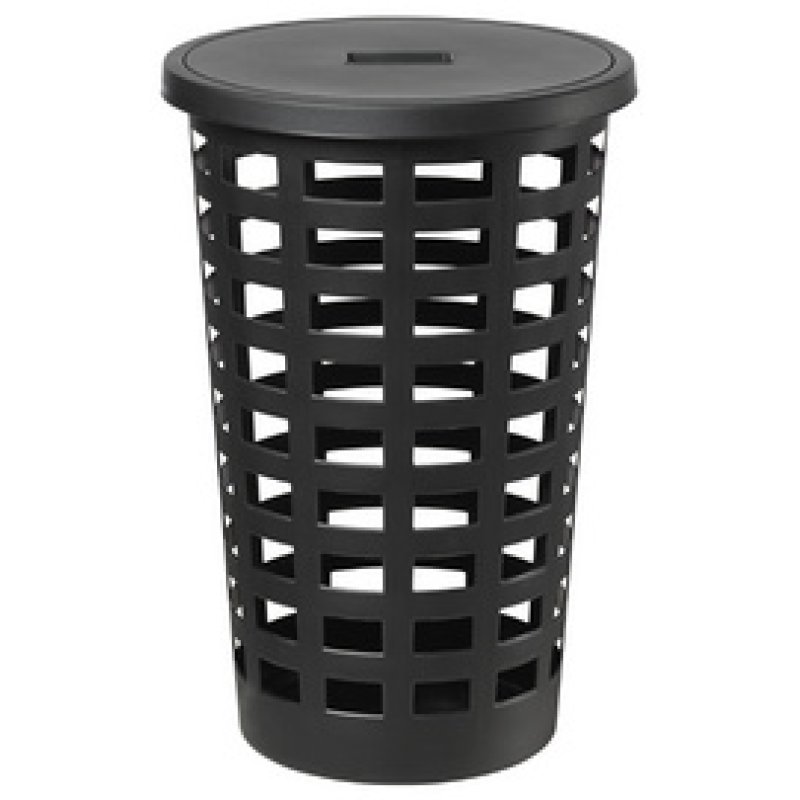 plast team Panier à linge BOSTON, 54 litres, rond, noir
