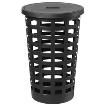 plast team Panier à linge BOSTON, 54 litres, rond, noir