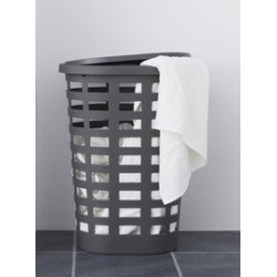 plast team Panier à linge BOSTON, 54 litres, ovale, noir