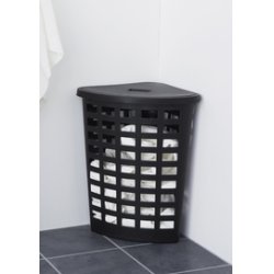 plast team Panier à linge BOSTON, 54 litres, d'angle, noir
