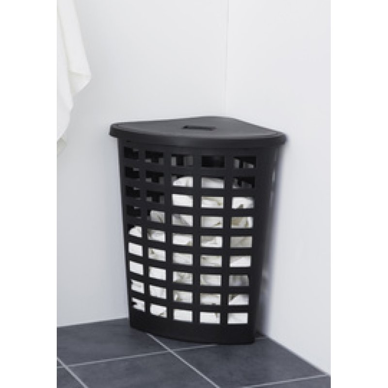 plast team Panier à linge BOSTON, 54 litres, d'angle, noir