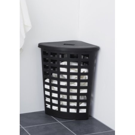 plast team Panier à linge BOSTON, 54 litres, d'angle, noir