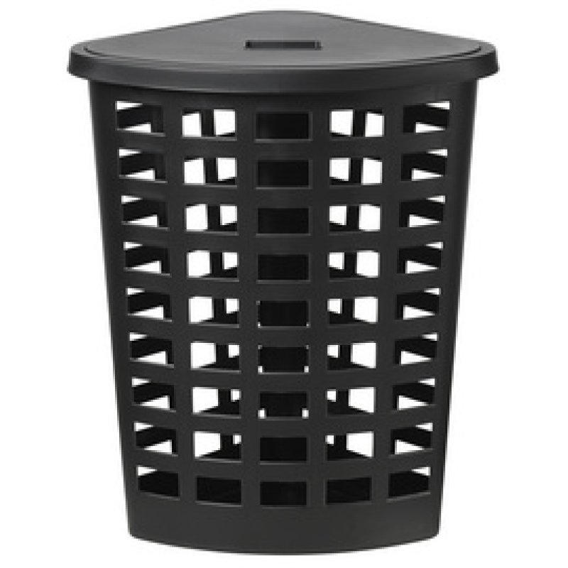 plast team Panier à linge BOSTON, 54 litres, d'angle, noir