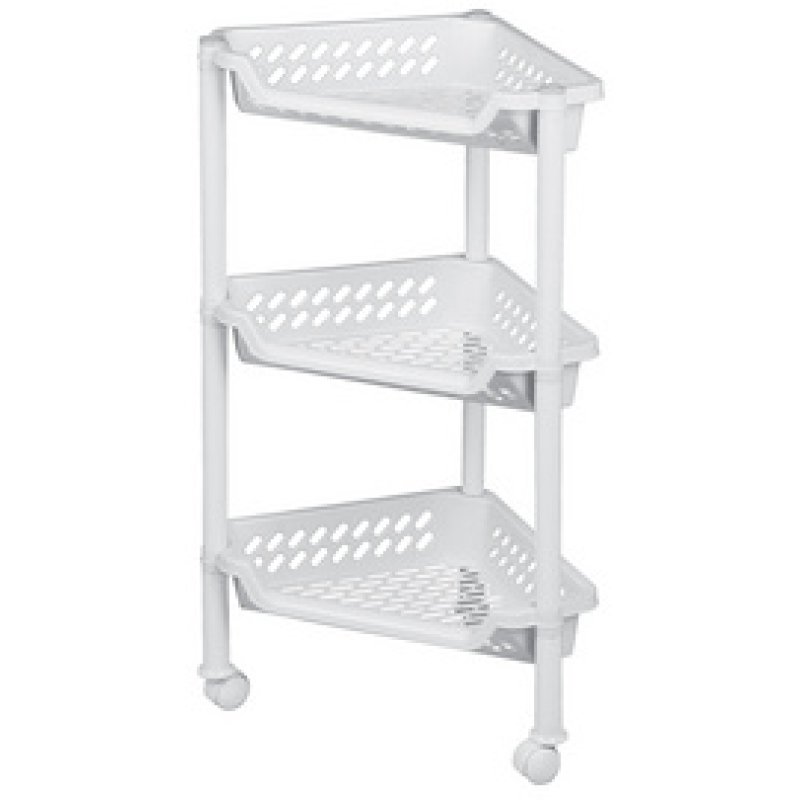 plast team Chariot de rangement, à 3 corbeilles, blanc