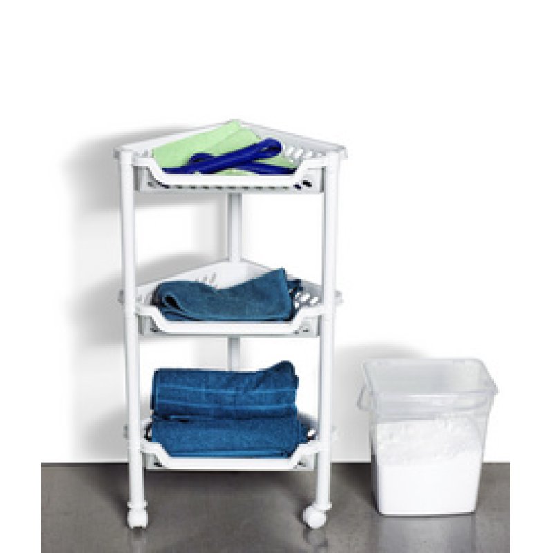 plast team Chariot de rangement, à 3 corbeilles, argent