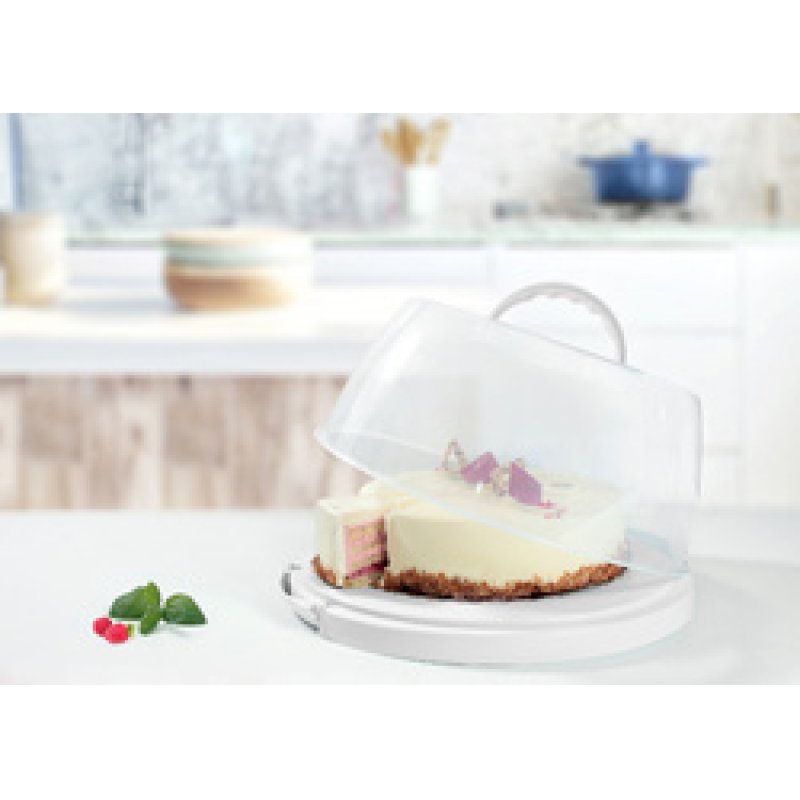 plast team Plat & cloche à gâteau, rond, transparent/gris