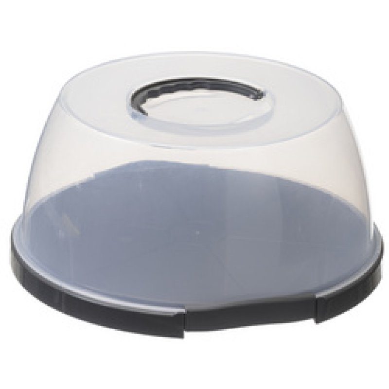 plast team Plat & cloche à gâteau, rond, transparent/gris