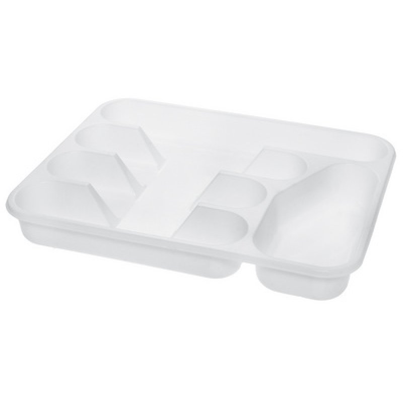 plast team Range-couverts, 5 compartiments, blanc