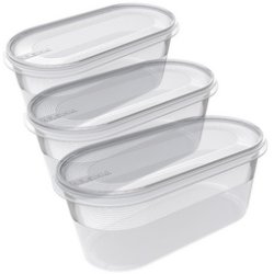 plast team Set de 3 boîtes de congélation Helsinki, 0,8 L