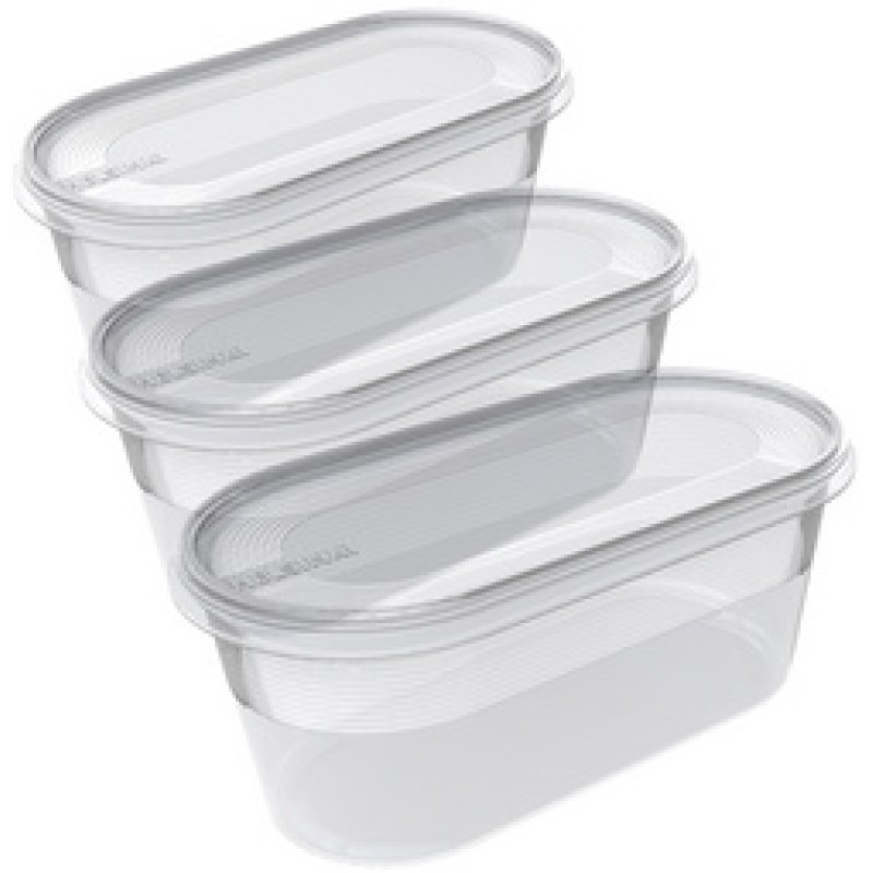 plast team Set de 3 boîtes de congélation Helsinki, 0,8 L