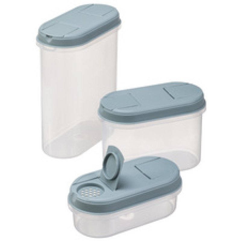 plast team Boîte de conservation Margerit, set de 3, gris