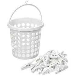 plast team Corbeille pour pinces à linge SPRINGFIELD, blanc