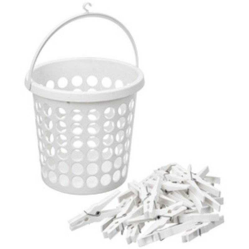 plast team Corbeille pour pinces à linge SPRINGFIELD, blanc
