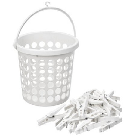 plast team Corbeille pour pinces à linge SPRINGFIELD, blanc