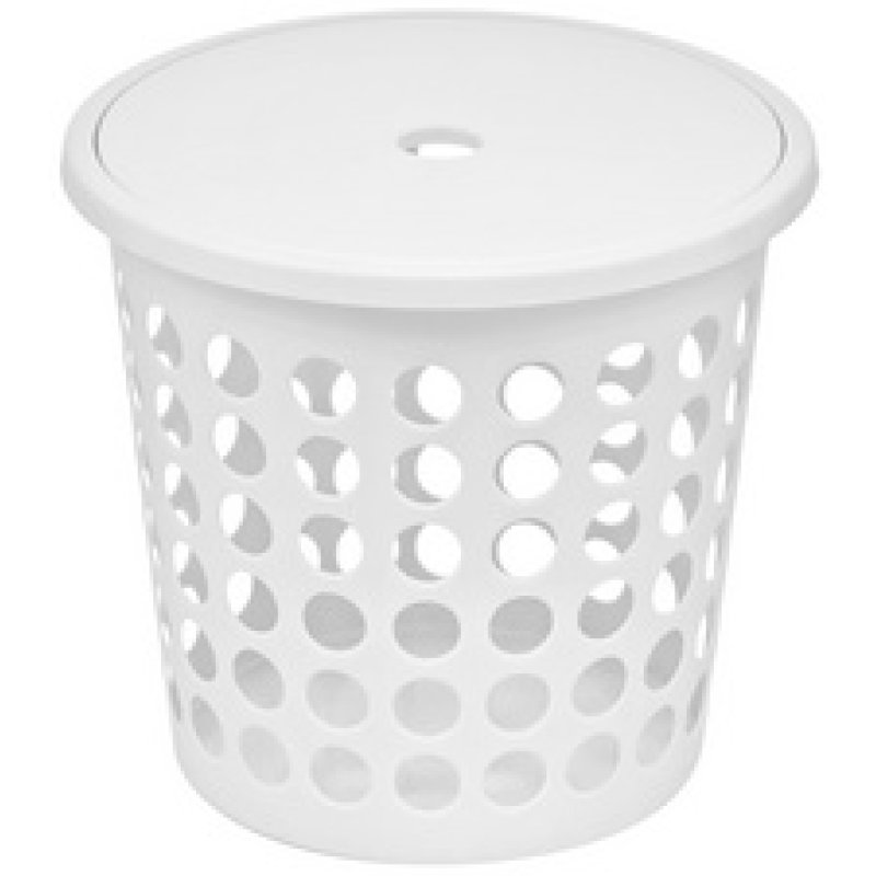 plast team Panier à linge SPRINGFIELD, 25 litres, rond, noir