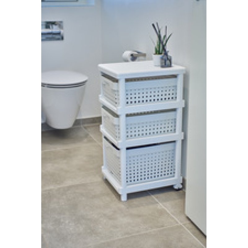 NHG Étagère SEOUL 3 niveaux, incl. bacs de rangement