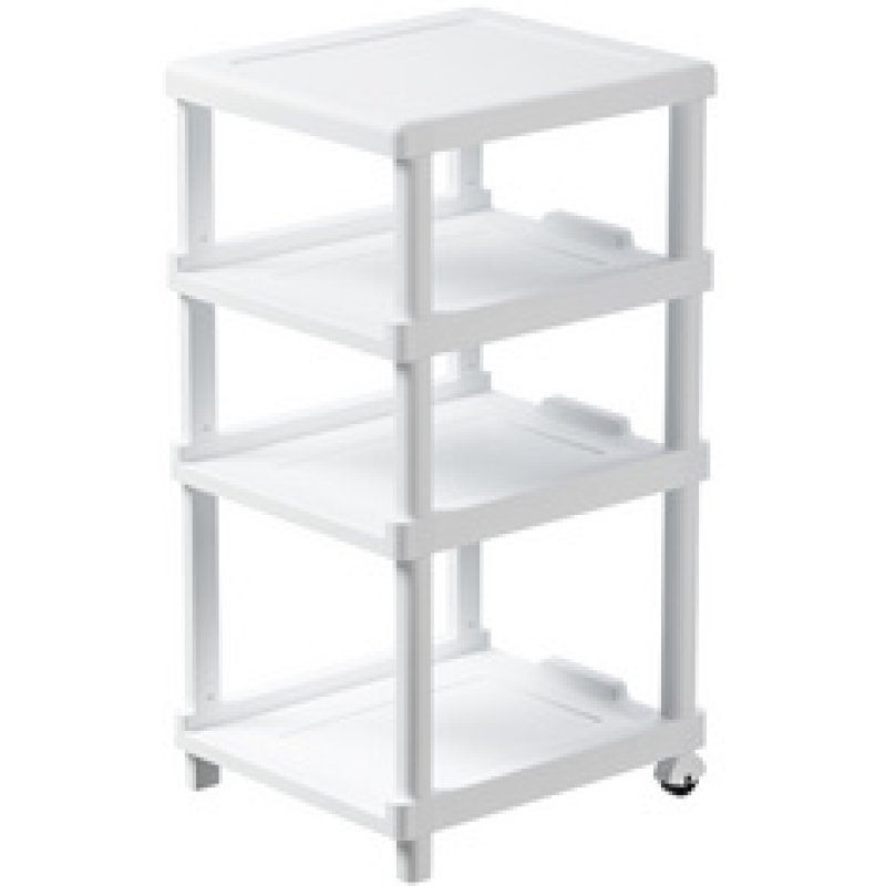 NHG Étagère SEOUL 3 niveaux, PP, avec 2 roulettes, blanc