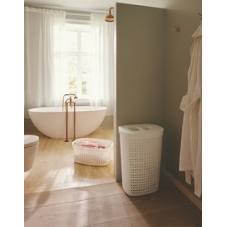 NHG Panier à linge SEOUL, 60,8 litres, ovale, blanc